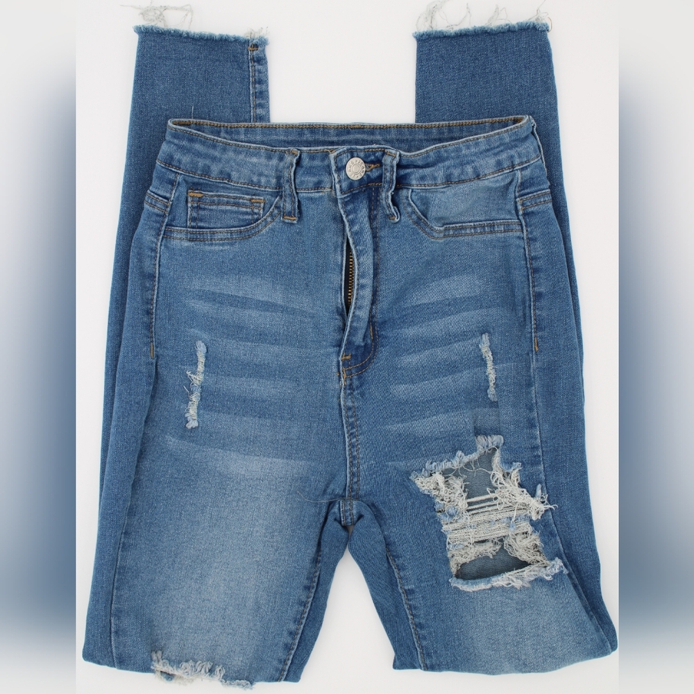 Juniors Skinny Distressed Jeans - Light Blue (Size S/4)